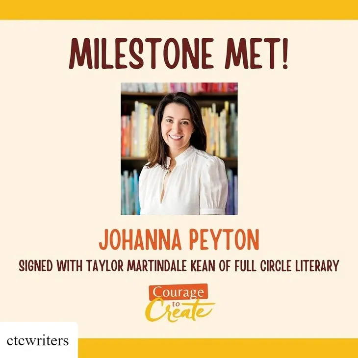 Writing Barn Courage to Create Johanna Peyton Milestone Met
